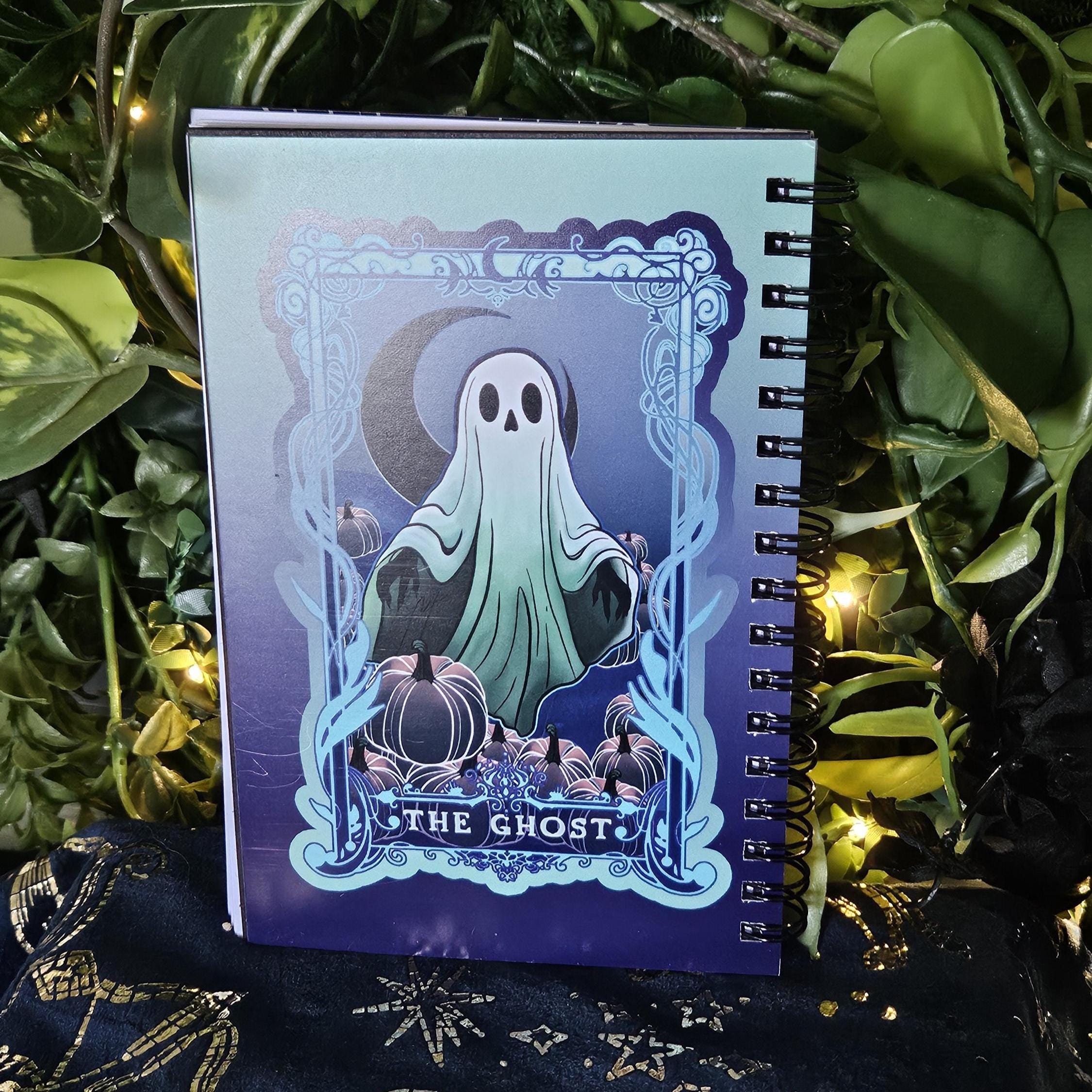 4x6 HANDMADE SPIRAL NOTEBOOK: The Ghost Tarot Style Acornandcrowstudio