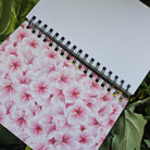 4x6 HANDMADE SPIRAL NOTEBOOK: Pastel Fruit Bat with Sakura Flowers