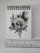 4x5 inches HANDMADE Top Bound SPIRAL NOTEBOOK: Rebirth Skull Acornandcrowstudio