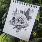 4x5 inches HANDMADE Top Bound SPIRAL NOTEBOOK: Rebirth Skull