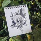 4x5 inches HANDMADE Top Bound SPIRAL NOTEBOOK: Rebirth Skull Acornandcrowstudio