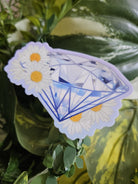 MATTE STICKER: April Birthstone Diamond Crystal with Daisies