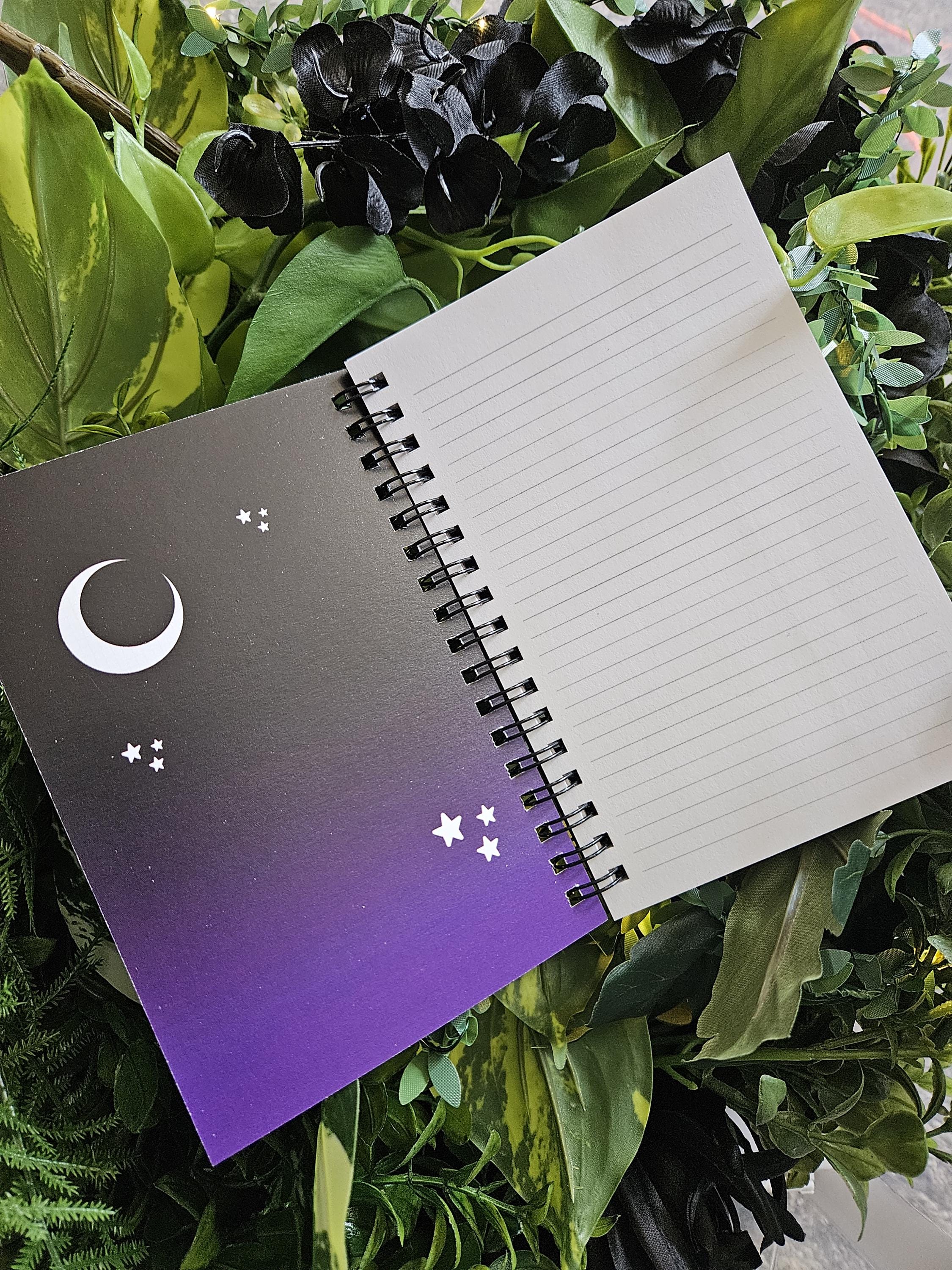 4x6 HANDMADE SPIRAL NOTEBOOK: Death's Head Hawk Moth Acornandcrowstudio