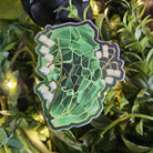 MATTE STICKER: May Emerald Crystal with Lily of the Valley , Green Emerald Crystal Sticker , Green Crystal Sticker , Green Crystal Acornandcrowstudio