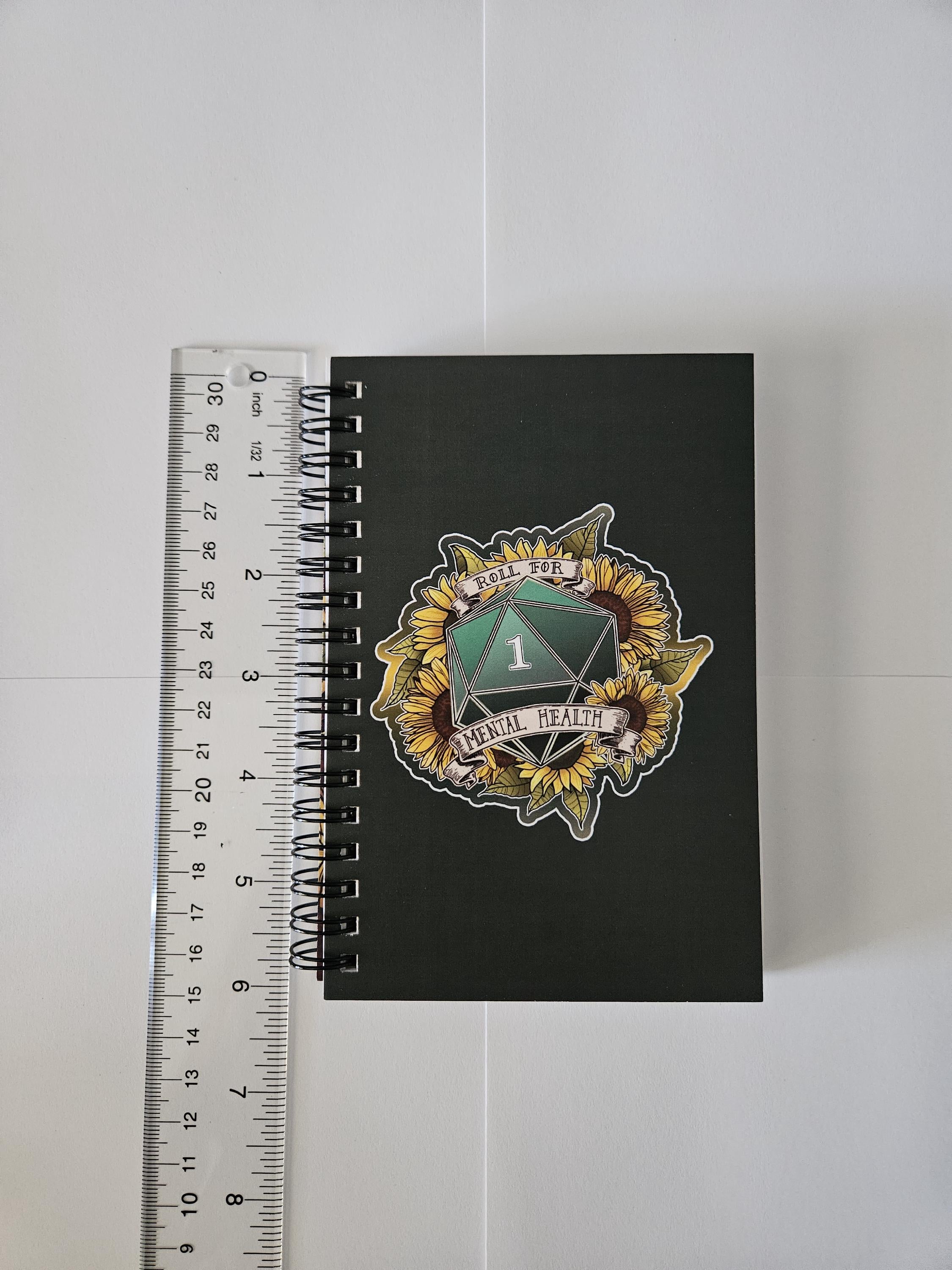 4x6 HANDMADE SPIRAL NOTEBOOK: Roll for Mental Health Natural One D20