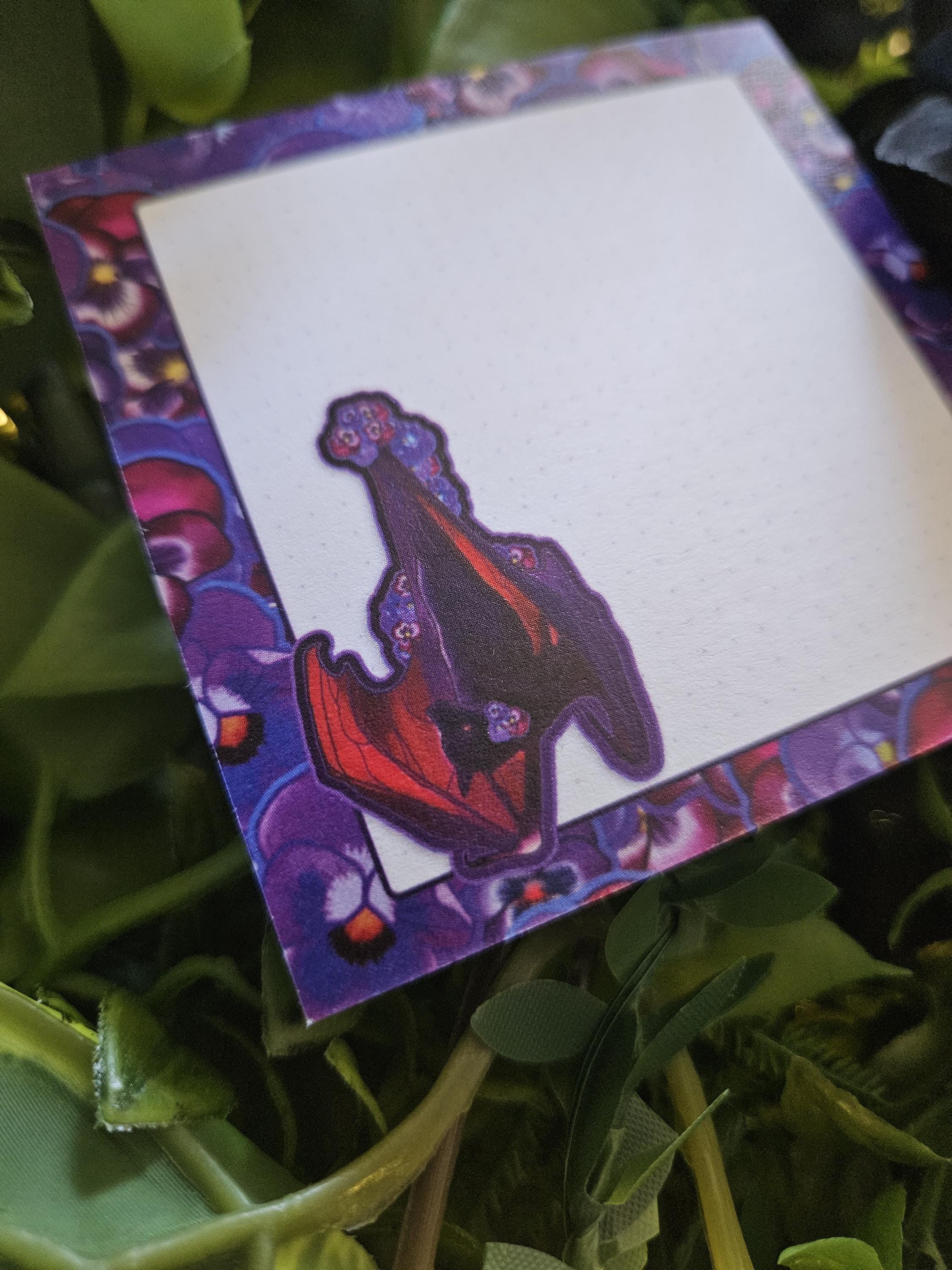 STICKY NOTES: Purple Pansy Bat (Batricia)