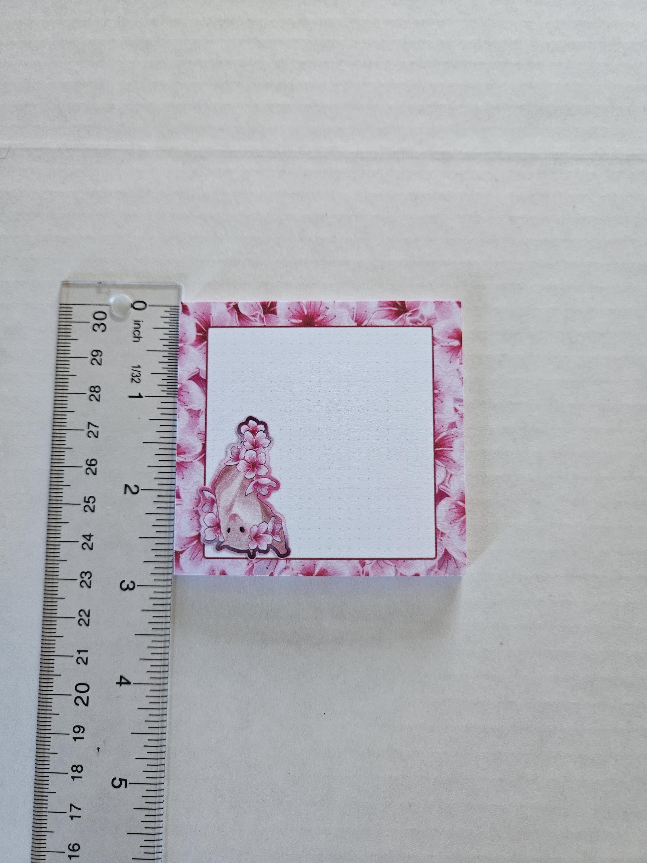 STICKY NOTES: Albino Fruit Bat with Sakura Flowers (Frankie)