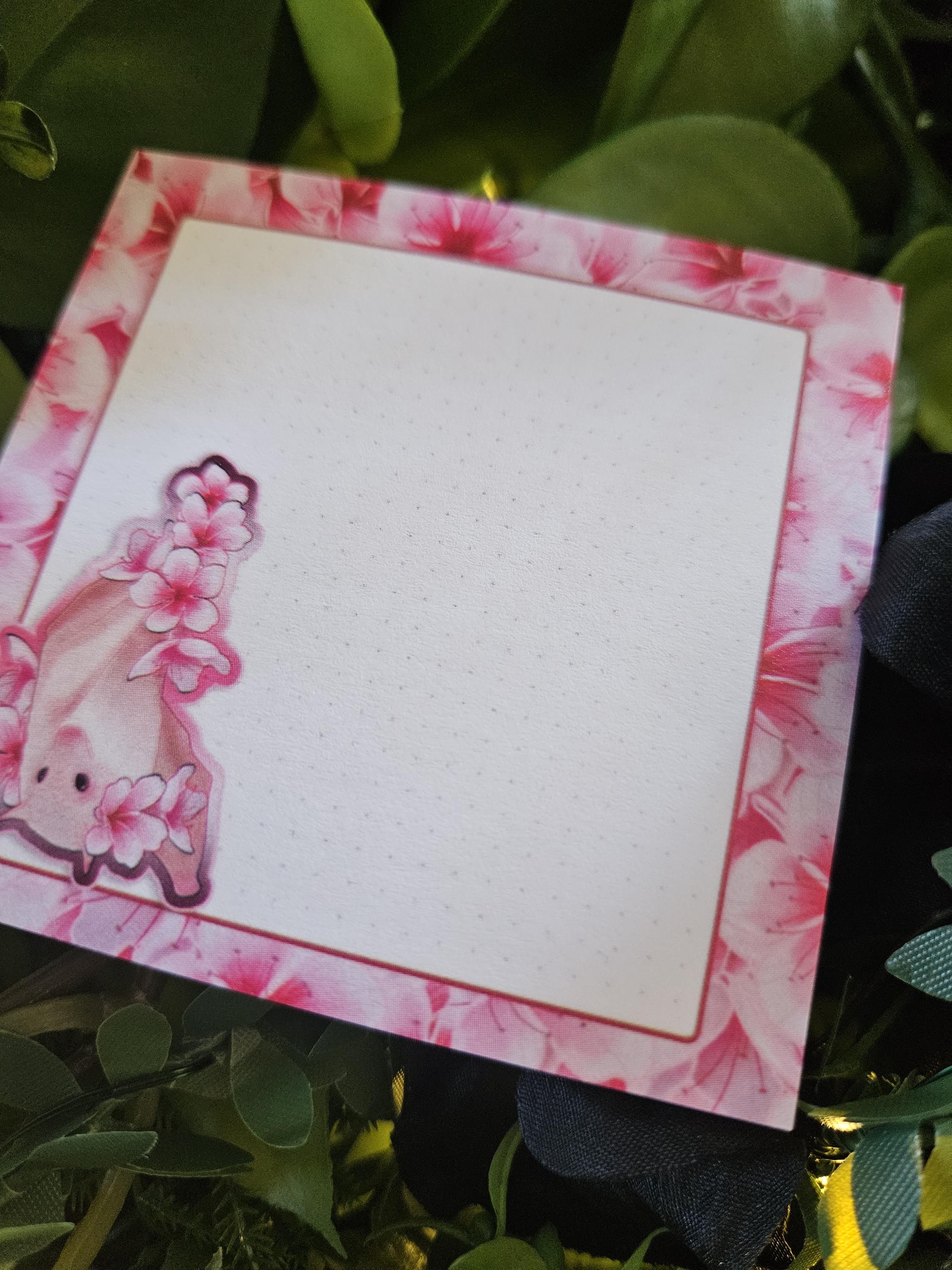 STICKY NOTES: Albino Fruit Bat with Sakura Flowers (Frankie)