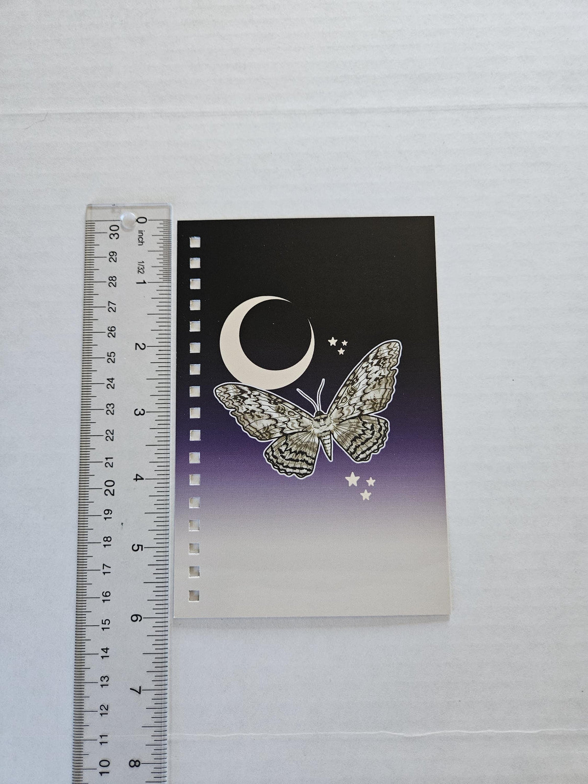 4x6 HANDMADE SPIRAL NOTEBOOK: White Witch Moth Acornandcrowstudio