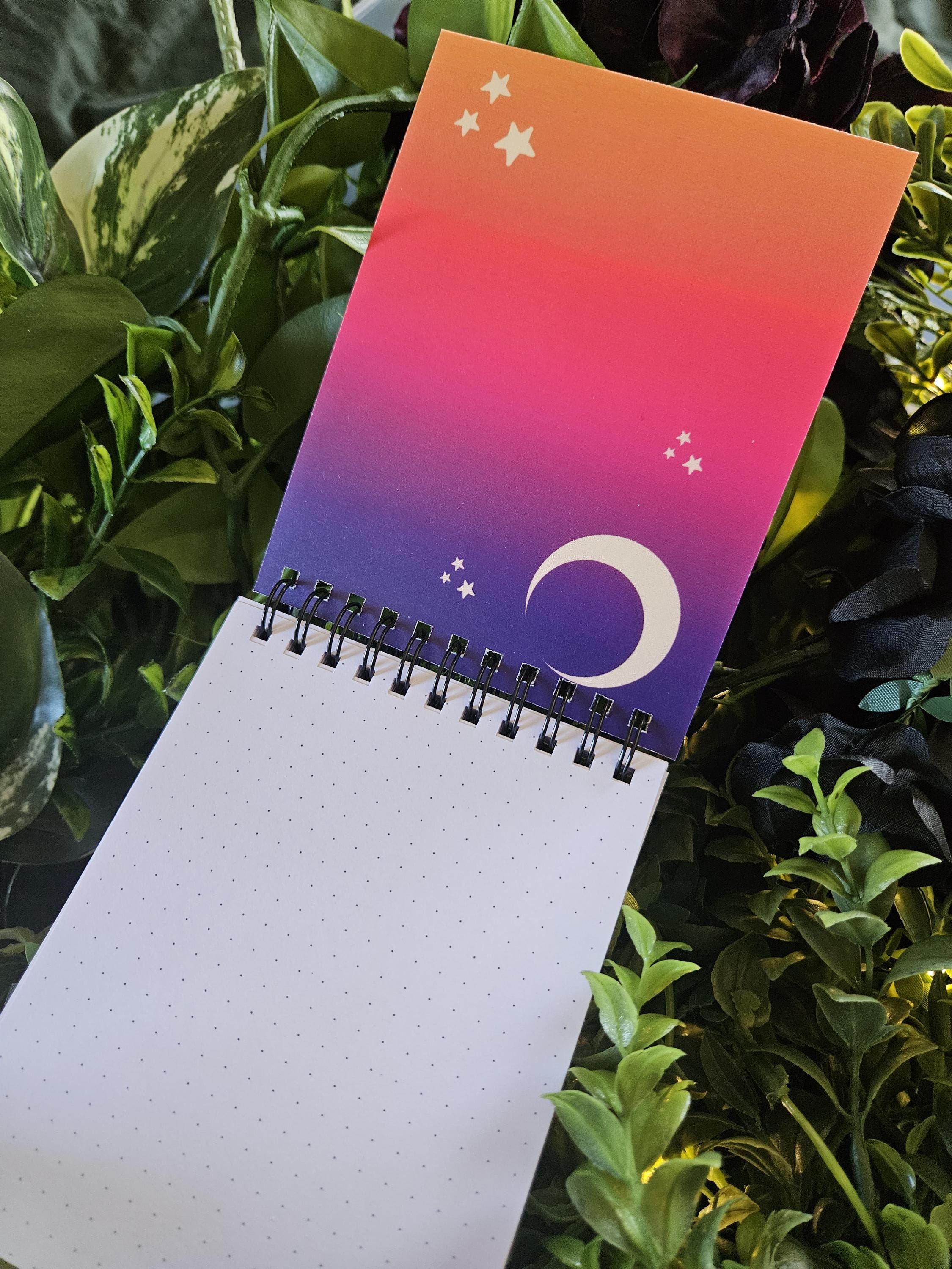 4x5 inches HANDMADE Top Bound SPIRAL NOTEBOOK: Io Moth Acornandcrowstudio