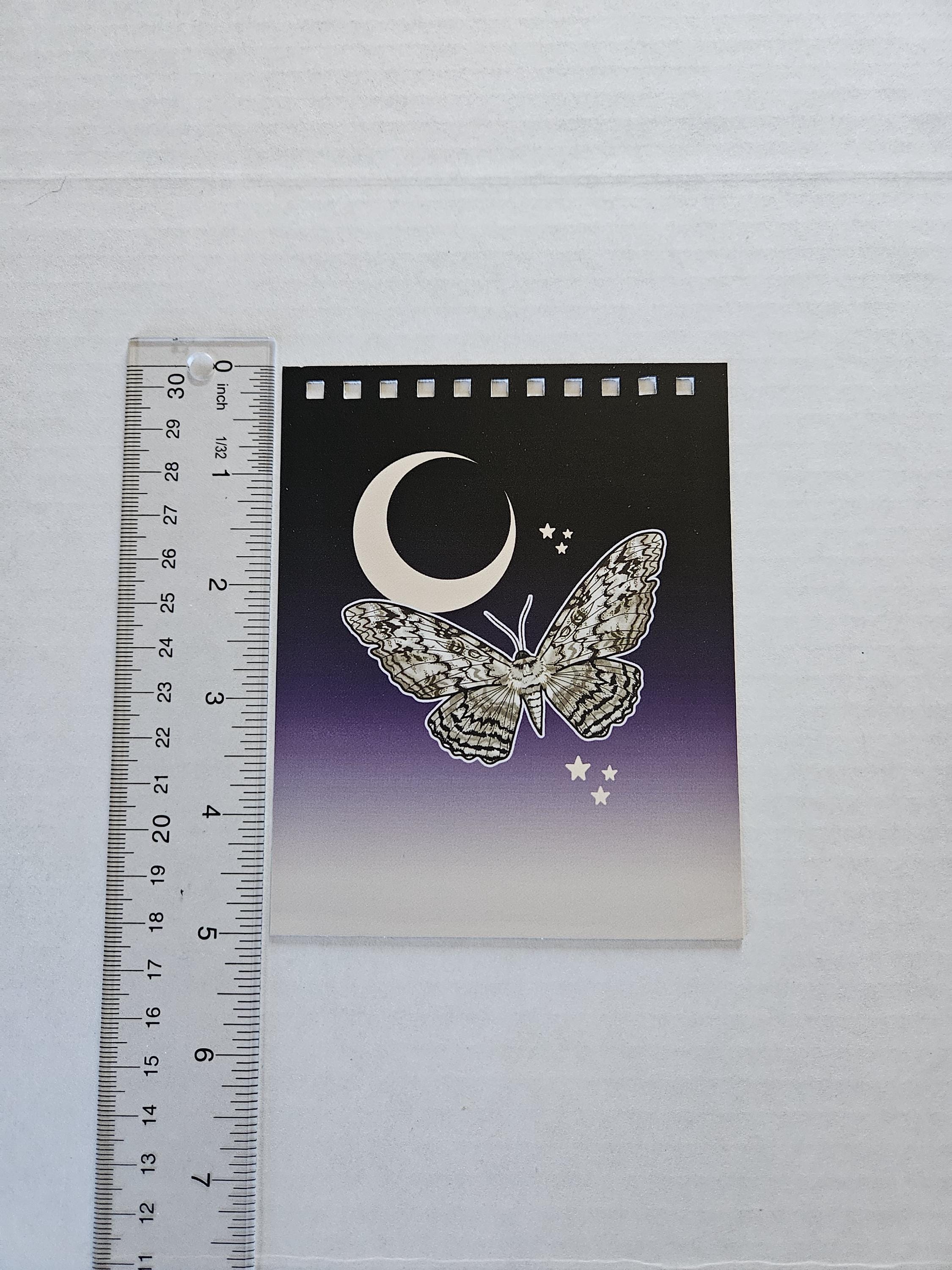 4x5 inches HANDMADE Top Bound SPIRAL NOTEBOOK: White Witch Moth Acornandcrowstudio