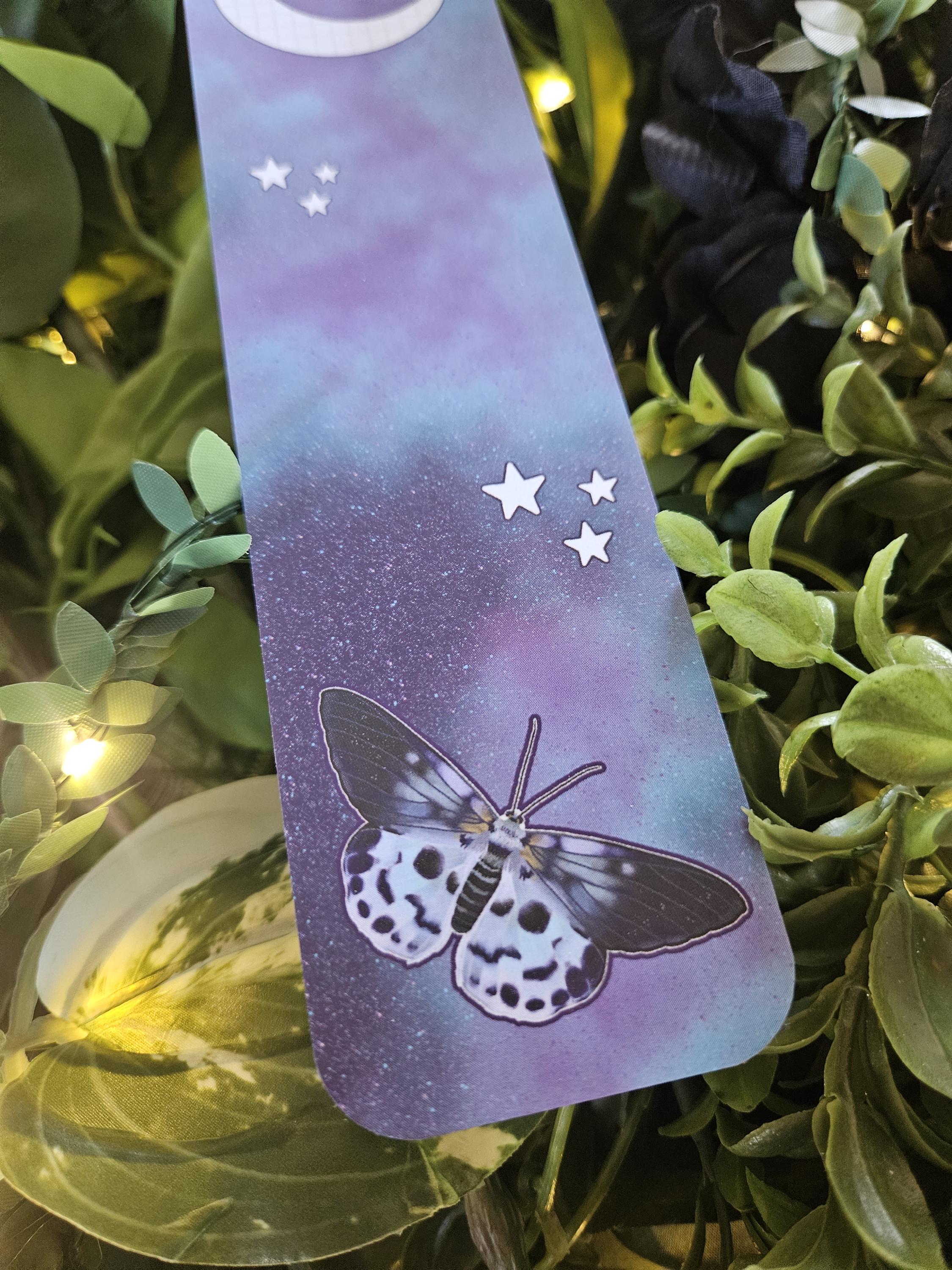 BOOKMARK: Blue Tiger Moth and Celestial Moon