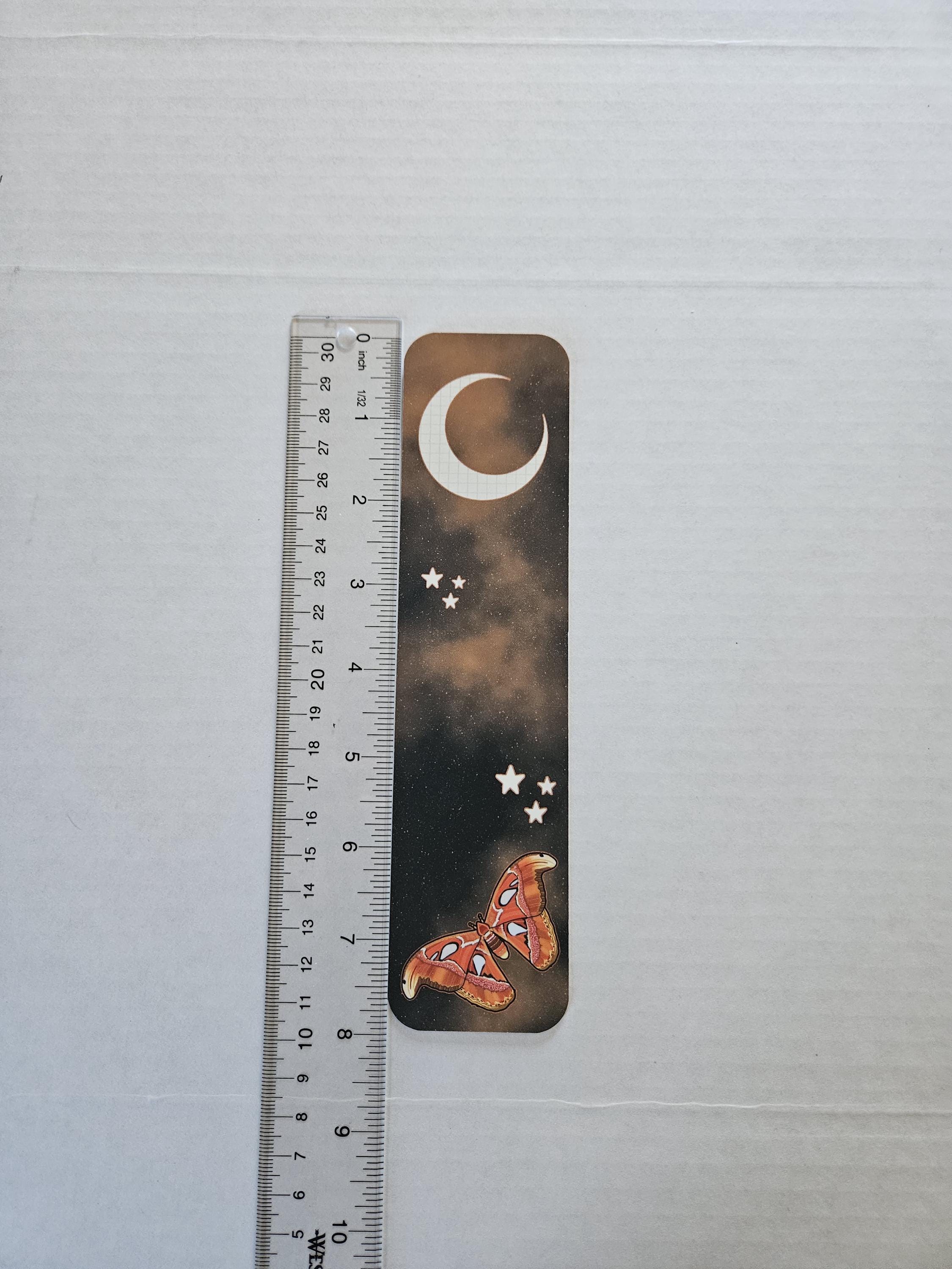 BOOKMARK: Atlas Moth and Celestial Moon Acornandcrowstudio