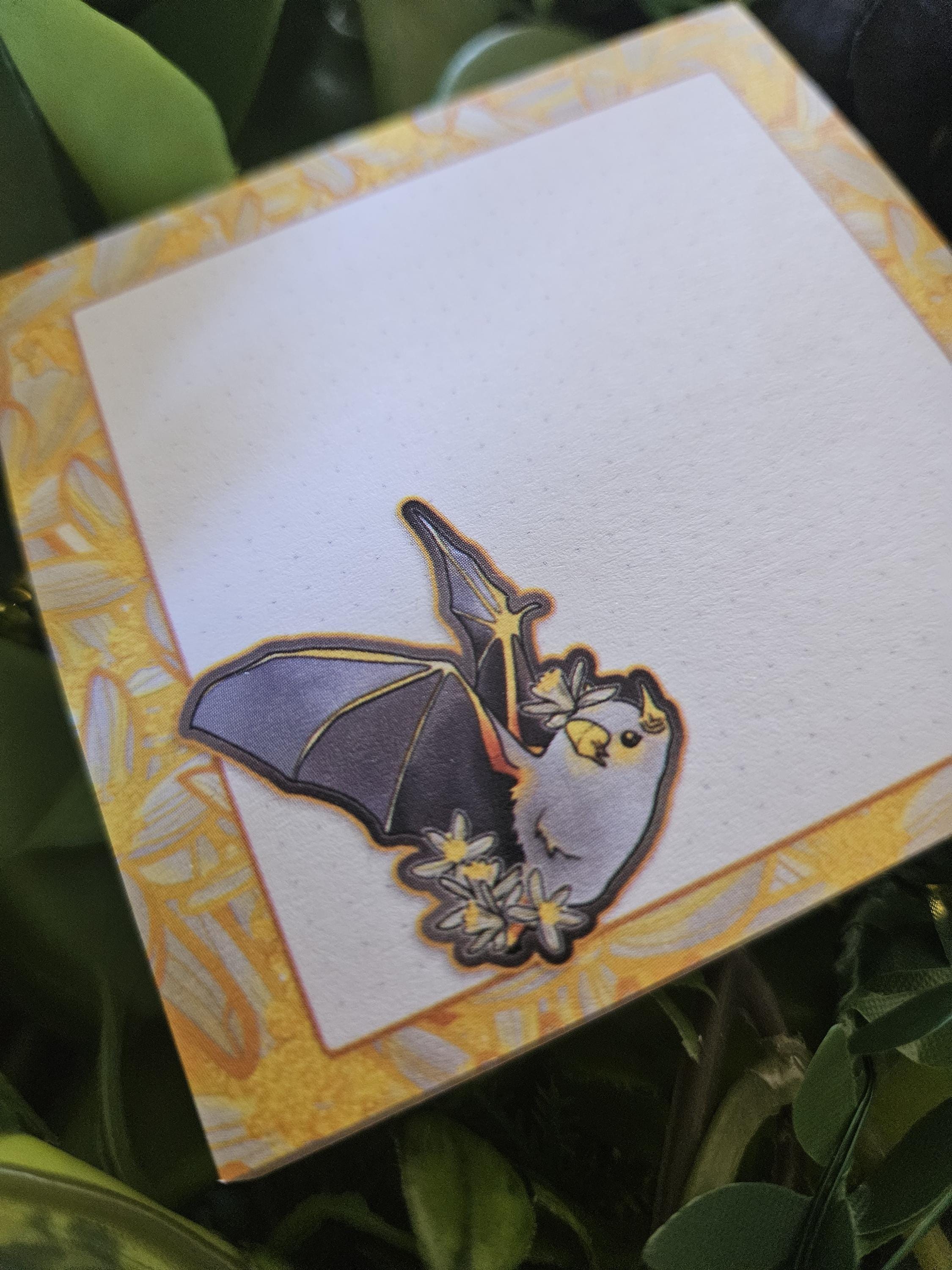 STICKY NOTES: Honduran Ghost Bat with Lemon Flowers (Cornelius)