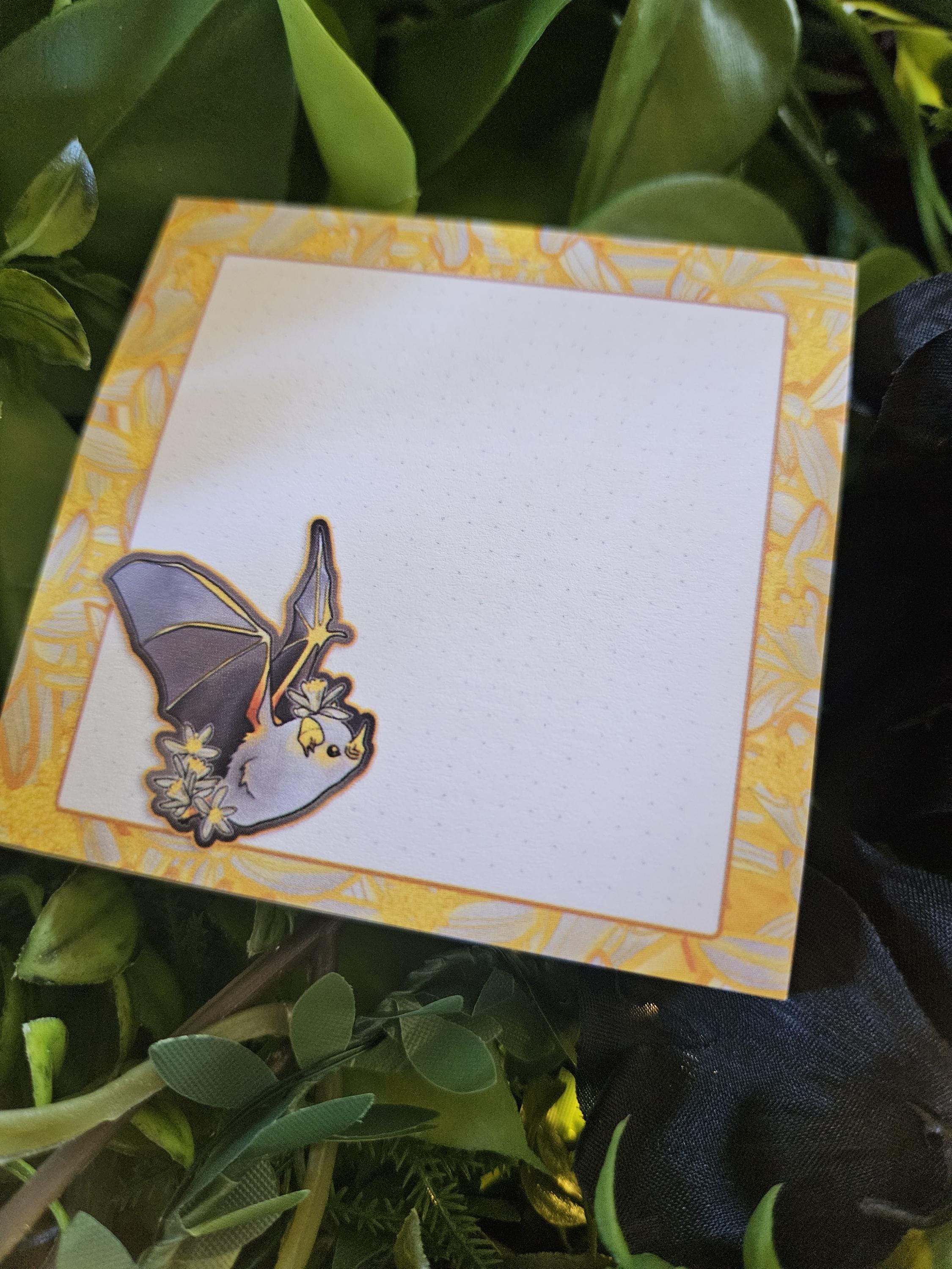 STICKY NOTES: Honduran Ghost Bat with Lemon Flowers (Cornelius)