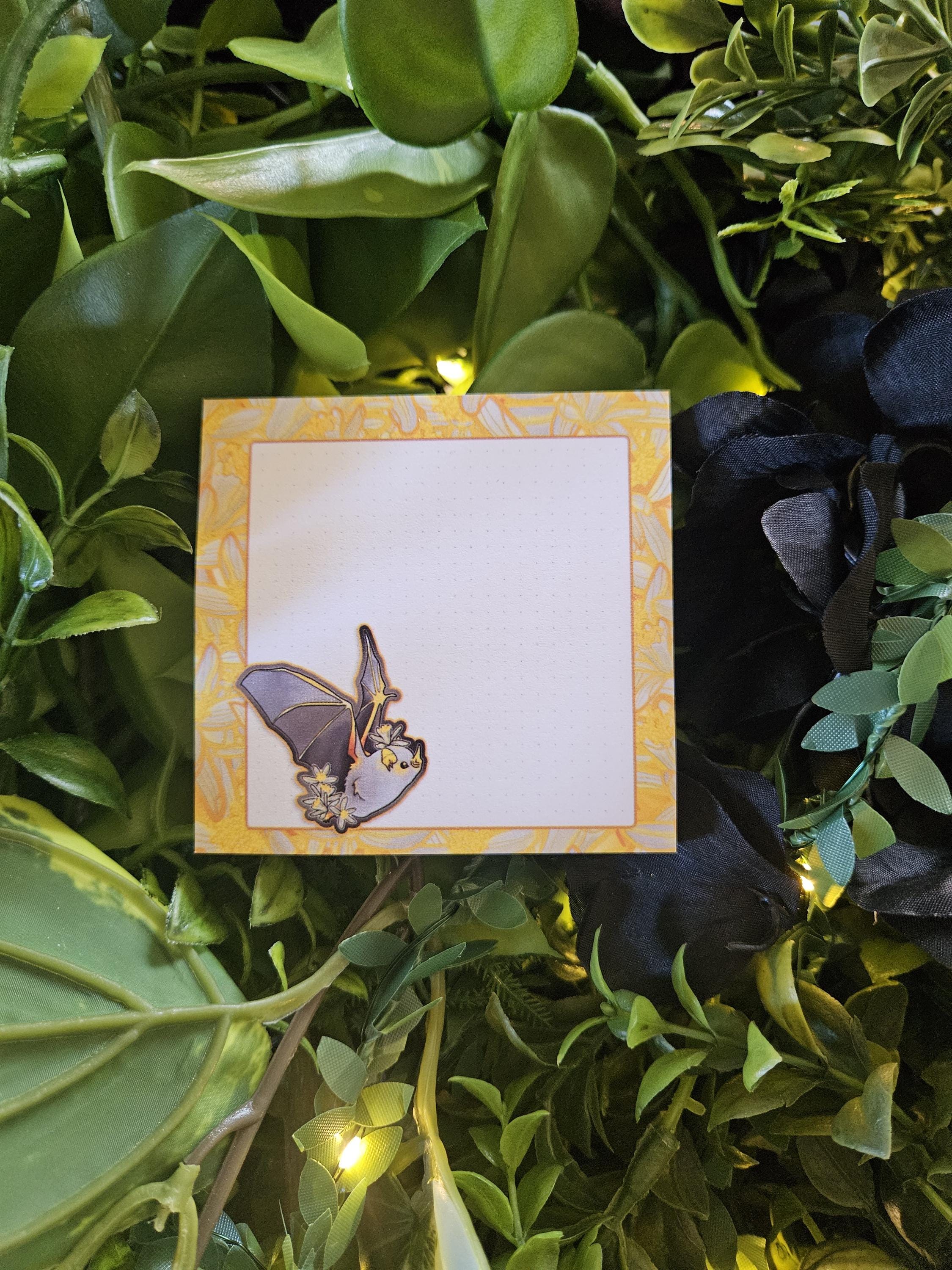 STICKY NOTES: Honduran Ghost Bat with Lemon Flowers (Cornelius)