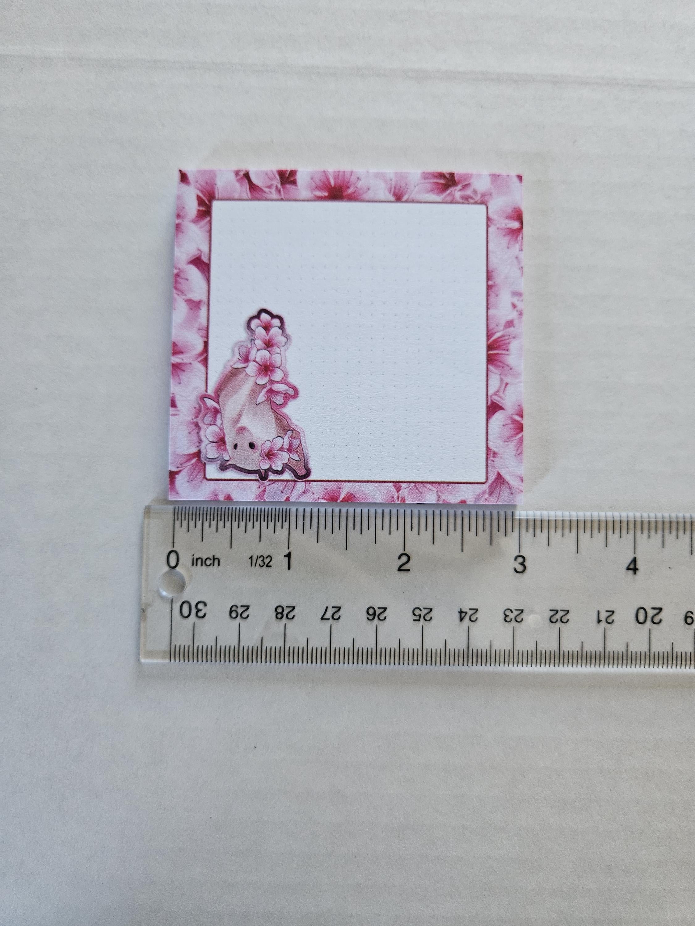 STICKY NOTES: Albino Fruit Bat with Sakura Flowers (Frankie)