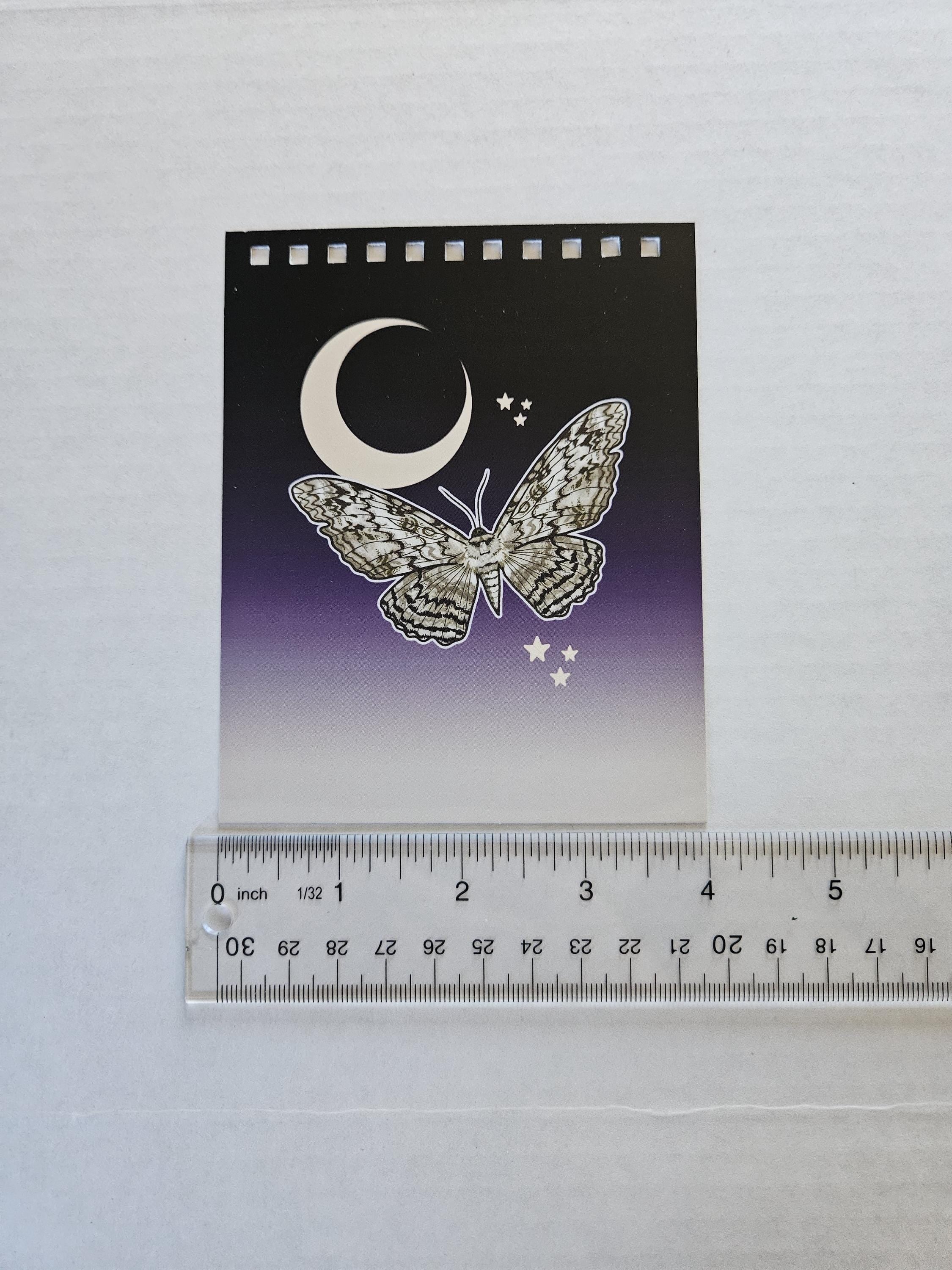 4x5 inches HANDMADE Top Bound SPIRAL NOTEBOOK: White Witch Moth Acornandcrowstudio