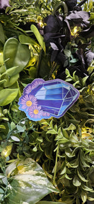 MATTE STICKER: September Sapphire with Asters Acornandcrowstudio