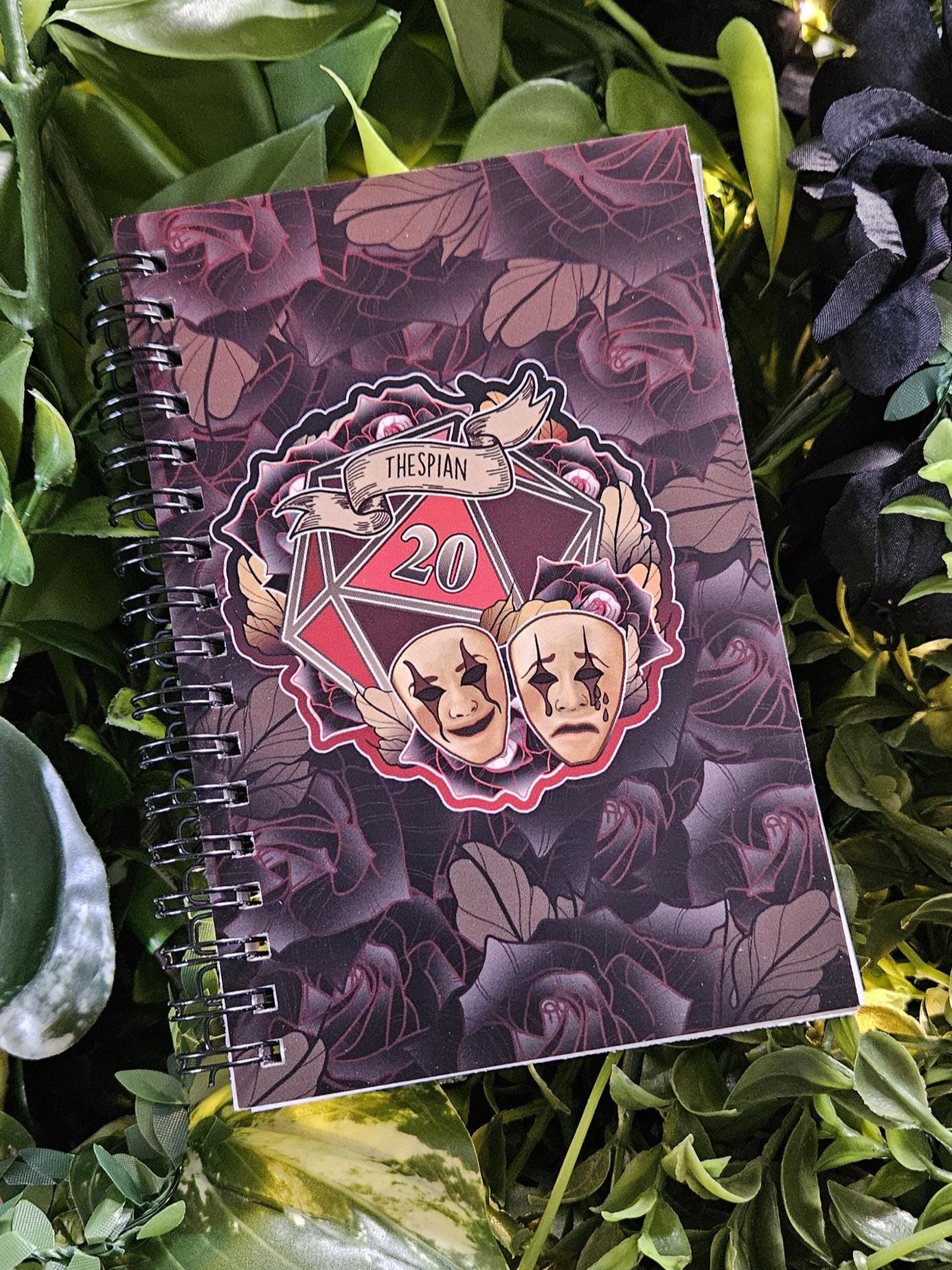 4x6 HANDMADE SPIRAL NOTEBOOK: Thespian D20