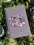 4x6 HANDMADE SPIRAL NOTEBOOK: Dice Gremlin D20 Acornandcrowstudio