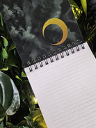 4x5 Top Bound HANDMADE SPIRAL NOTEBOOK: Barn Owl and Dark Forest Acornandcrowstudio