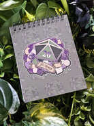 4x5 HANDMADE SPIRAL NOTEBOOK: Top Bound Dice Gremlin D20 Acornandcrowstudio