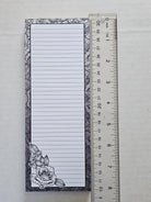 NOTEPAD 3 x 8: Black and Grey Roses - Lined