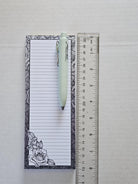 NOTEPAD 3 x 8: Black and Grey Roses - Lined