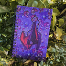 4x6 HANDMADE SPIRAL NOTEBOOK: Pansy Bat with Peony Flowers Acornandcrowstudio