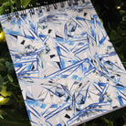 4x5 inches HANDMADE Top Bound SPIRAL NOTEBOOK: Diamond with Daisies Acornandcrowstudio