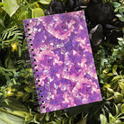 4x6 inches HANDMADE SPIRAL NOTEBOOK: Amethyst Crystal with Violets Acornandcrowstudio