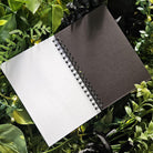 4x6 inches HANDMADE SPIRAL NOTEBOOK: Opal with Cosmos Flowers Acornandcrowstudio