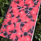 4x6 inches HANDMADE SPIRAL NOTEBOOK: Garnet Crystal with Carnations Acornandcrowstudio