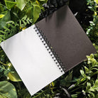 4x6 inches HANDMADE SPIRAL NOTEBOOK: Emerald with Lily of the Valley Acornandcrowstudio