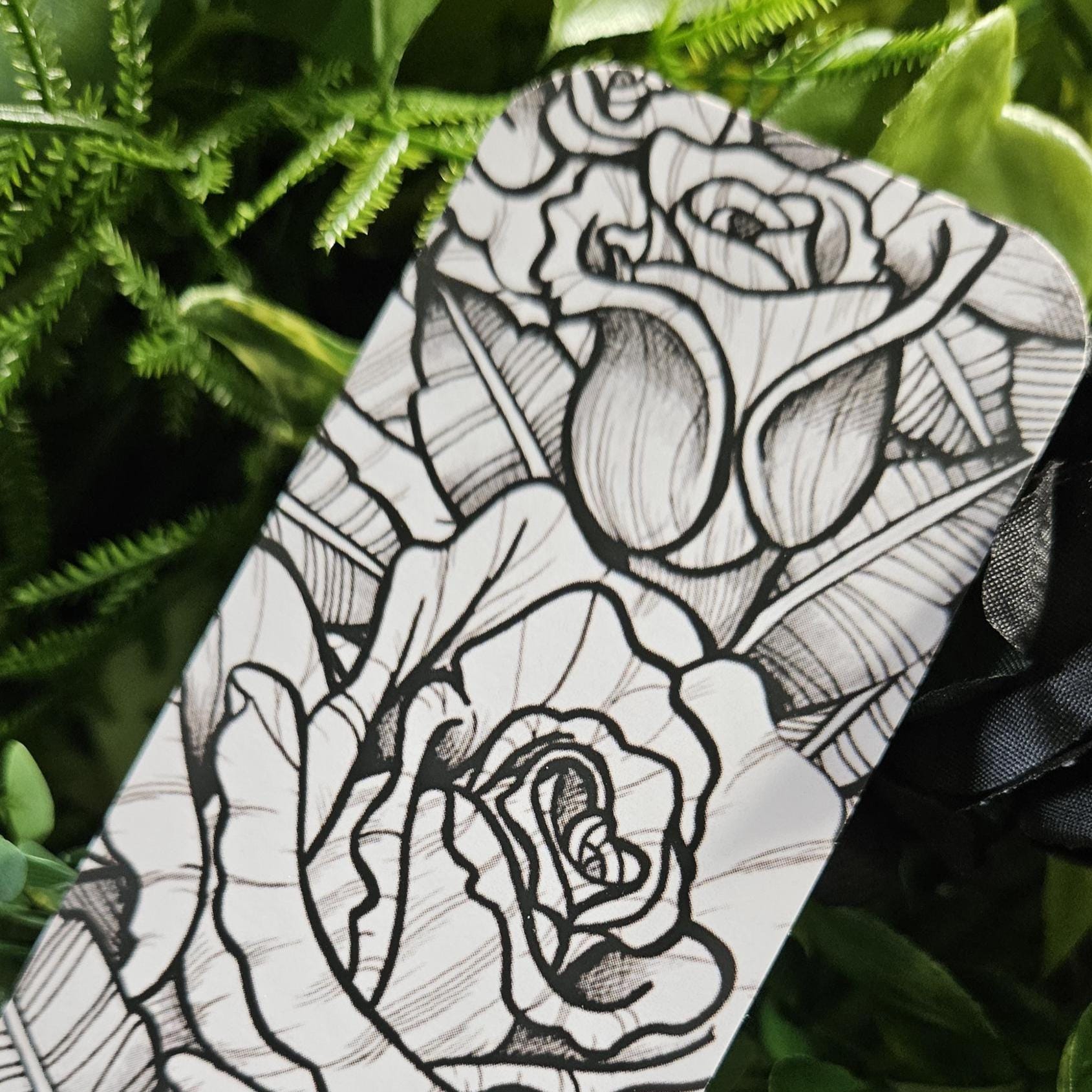 BOOKMARK: Black and Grey Tattoo Style Roses Acornandcrowstudio