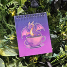 4x5 inches HANDMADE Top Bound SPIRAL NOTEBOOK: Caffeine Dragon Acornandcrowstudio