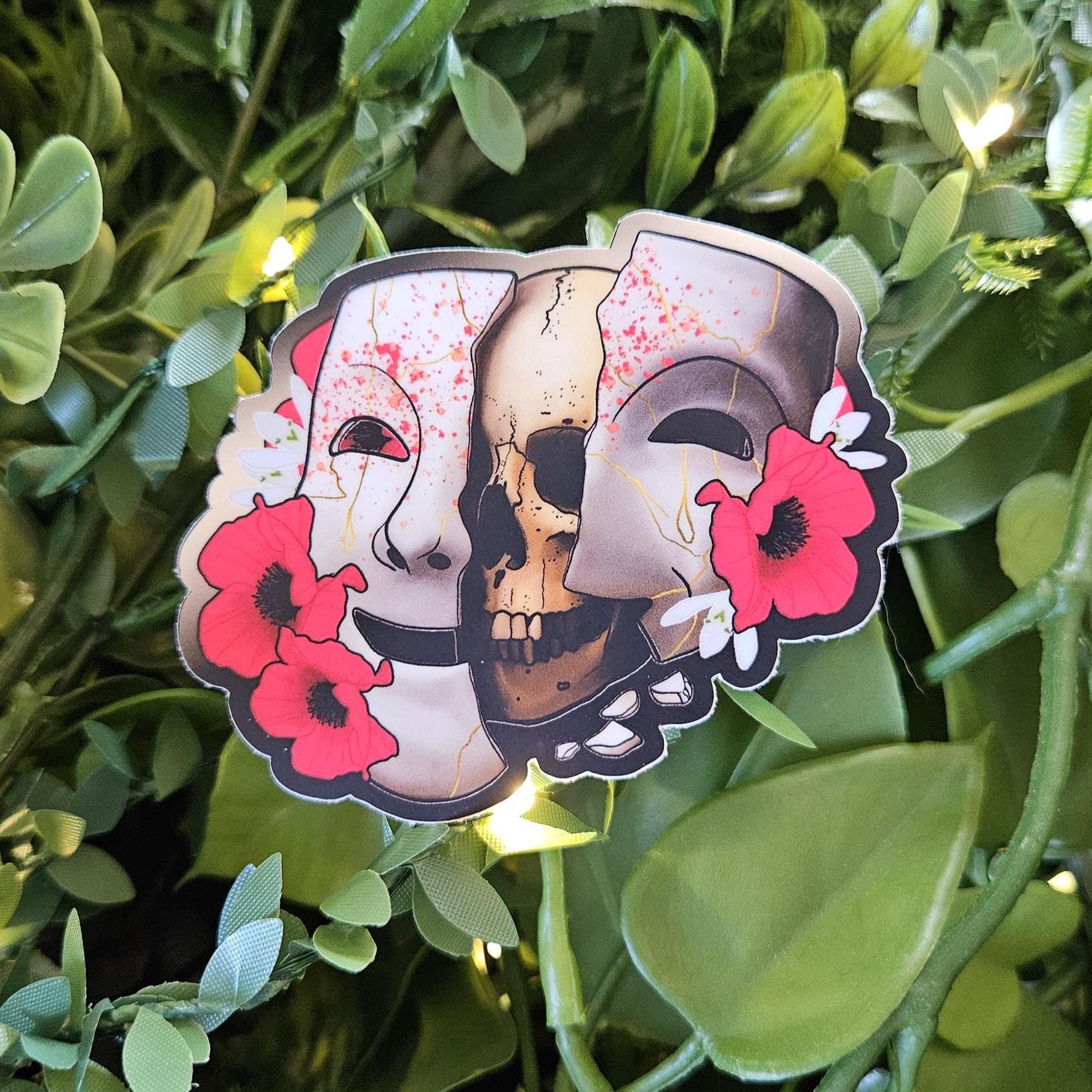 MATTE STICKER: Mask of Fear Acornandcrowstudio