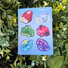 PLANNER STICKER SHEET : Birthstone Crystals Part 1 - Garnet , Amethyst, Aquamarine, Diamond, Emerald, Ruby Acornandcrowstudio
