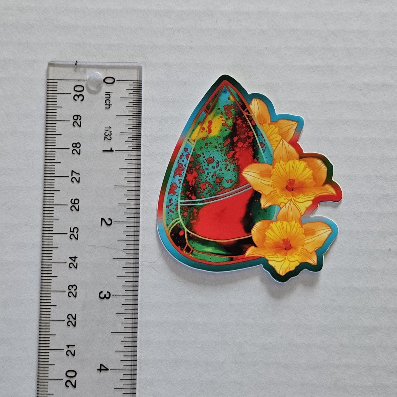 MATTE STICKER: Bloodstone with Daffodils Acornandcrowstudio