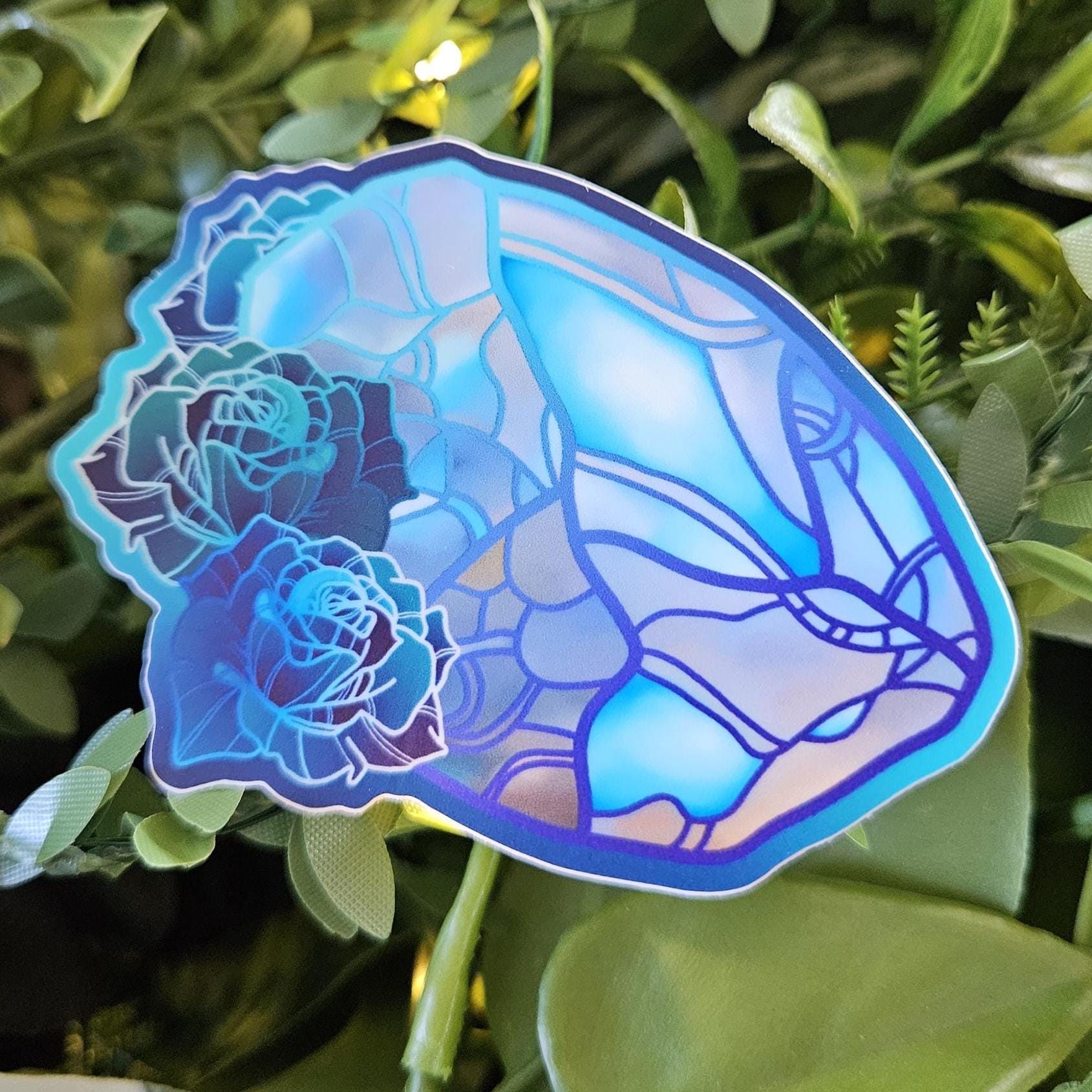 MATTE STICKER: Moonstone with Roses Acornandcrowstudio