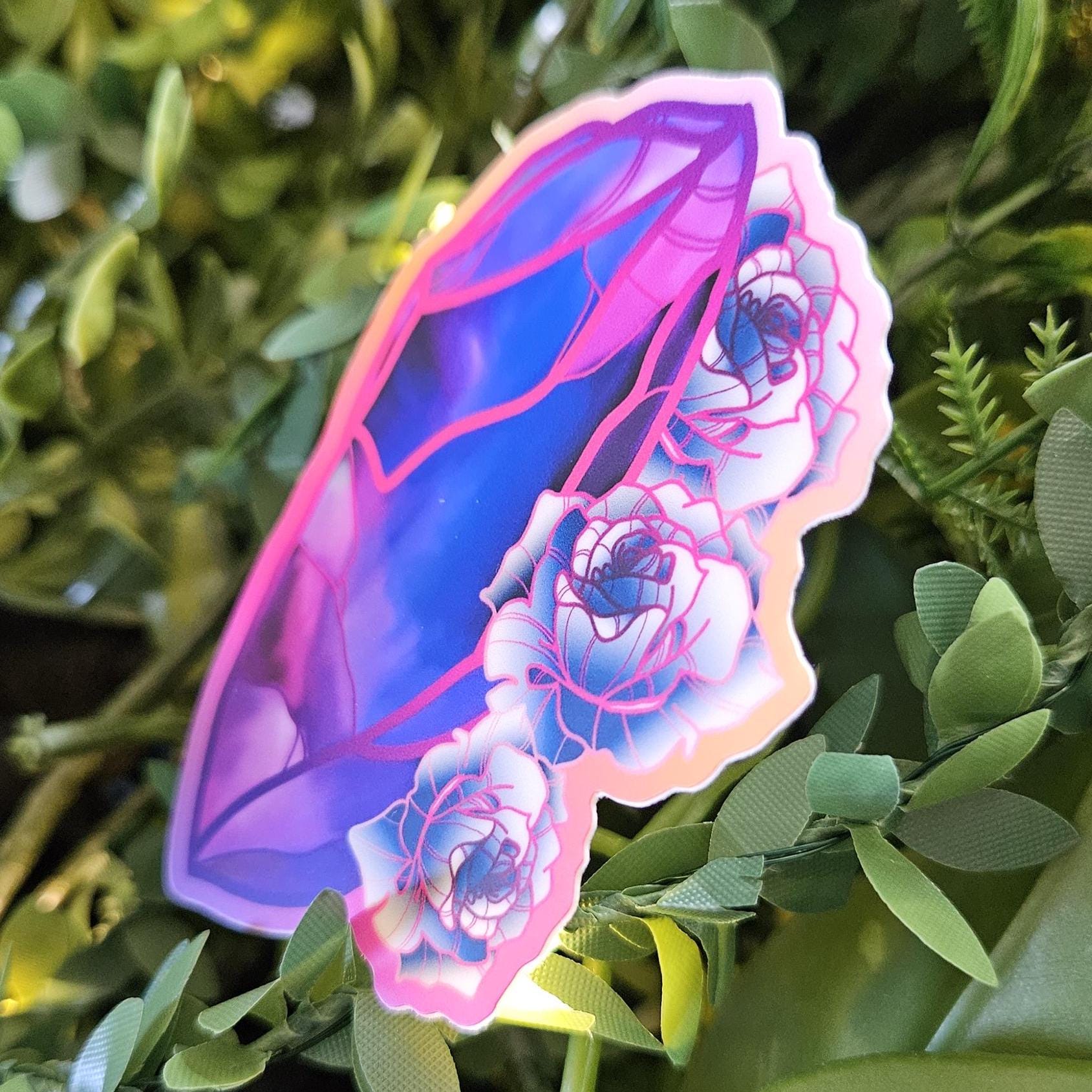 MATTE STICKER: Alexandrite with Roses Acornandcrowstudio