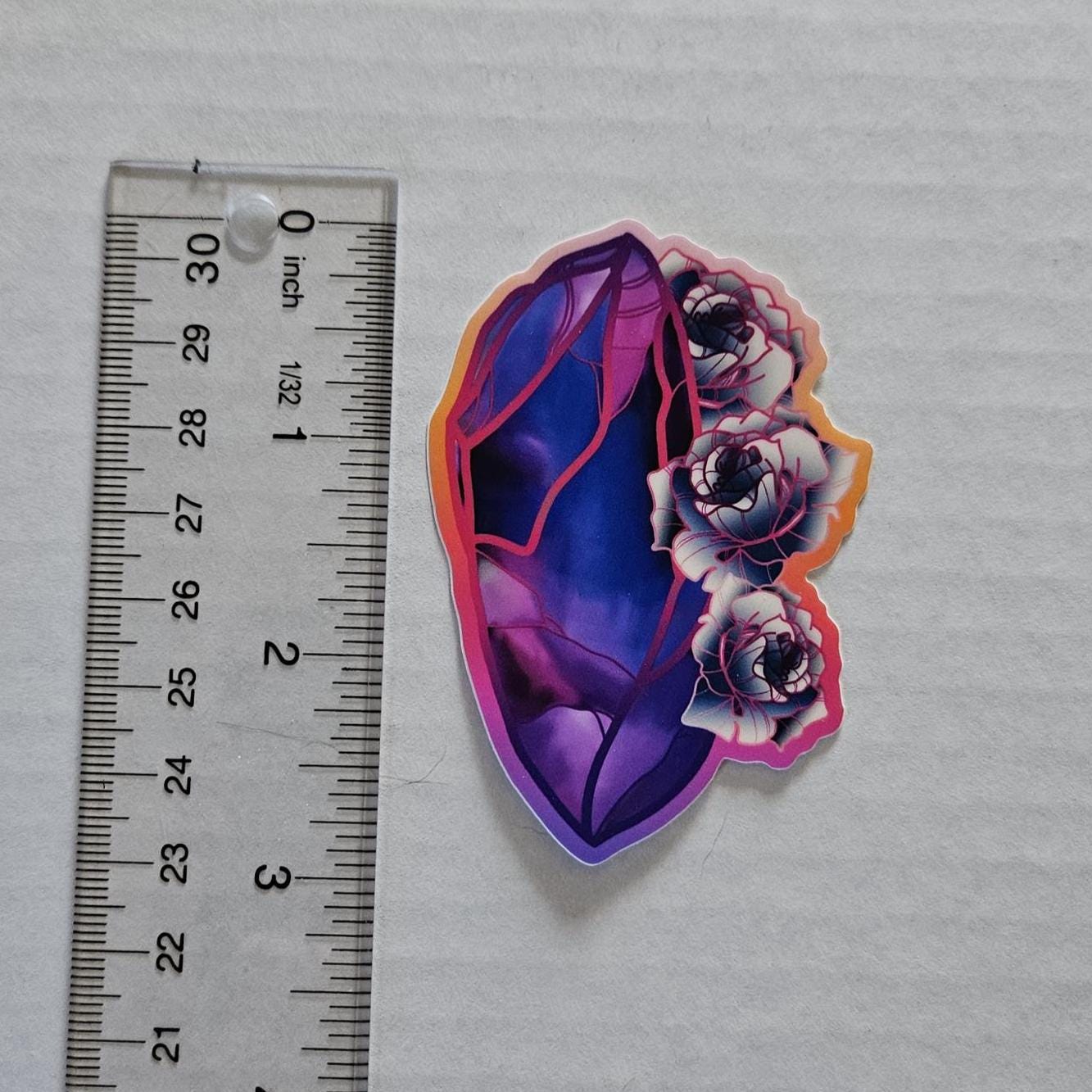 MATTE STICKER: Alexandrite with Roses Acornandcrowstudio