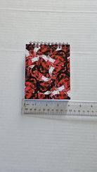 4x5 inches HANDMADE Top Bound SPIRAL NOTEBOOK: Ruby with Water Lily Acornandcrowstudio
