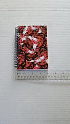 4x6 inches HANDMADE SPIRAL NOTEBOOK: Ruby with Water Lily Acornandcrowstudio