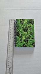 4x6 inches HANDMADE SPIRAL NOTEBOOK: Emerald with Lily of the Valley Acornandcrowstudio