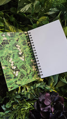 4x6 inches HANDMADE SPIRAL NOTEBOOK: Emerald with Lily of the Valley Acornandcrowstudio