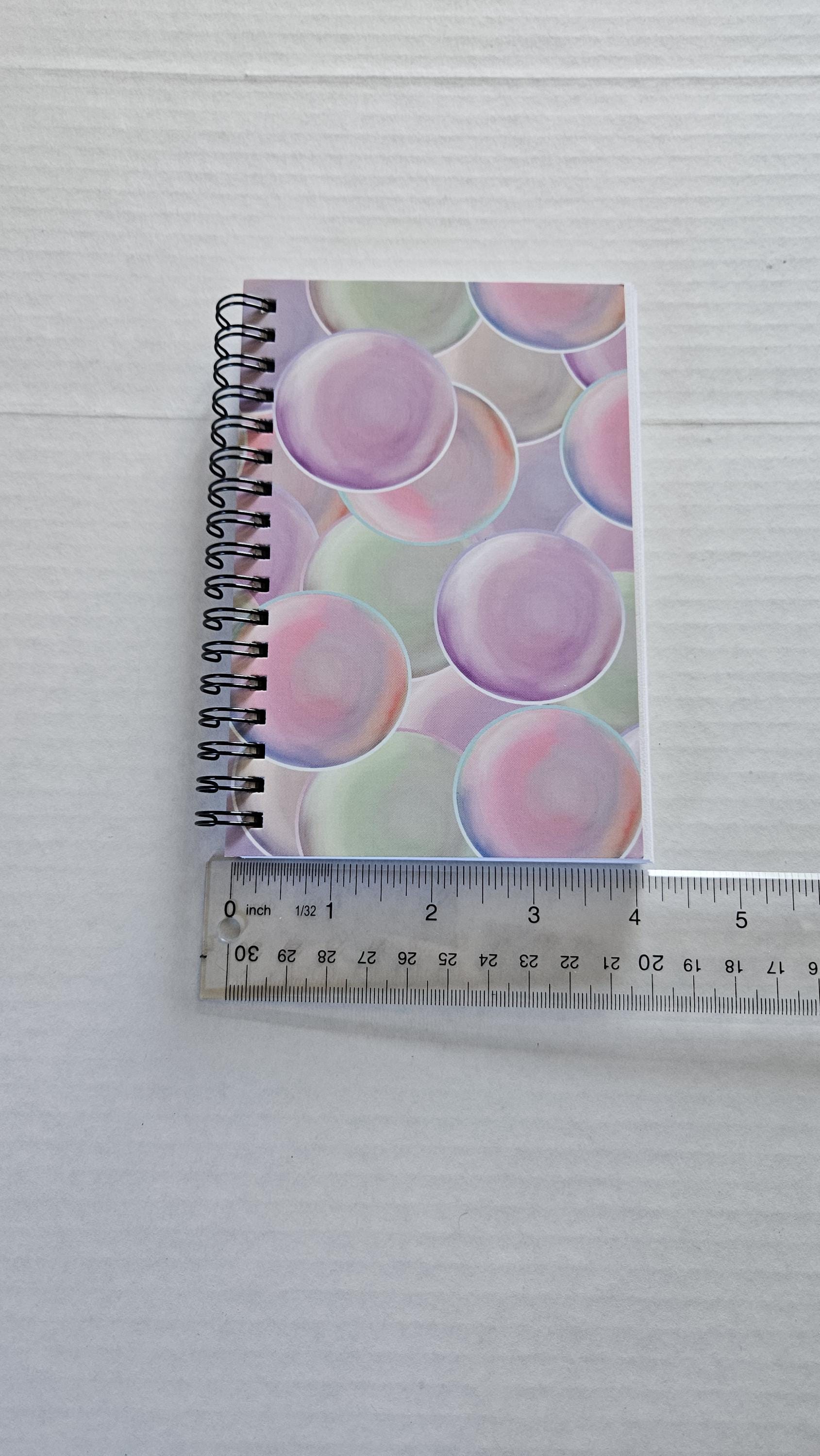 4x6 inches HANDMADE SPIRAL NOTEBOOK: Pearl and Roses Acornandcrowstudio