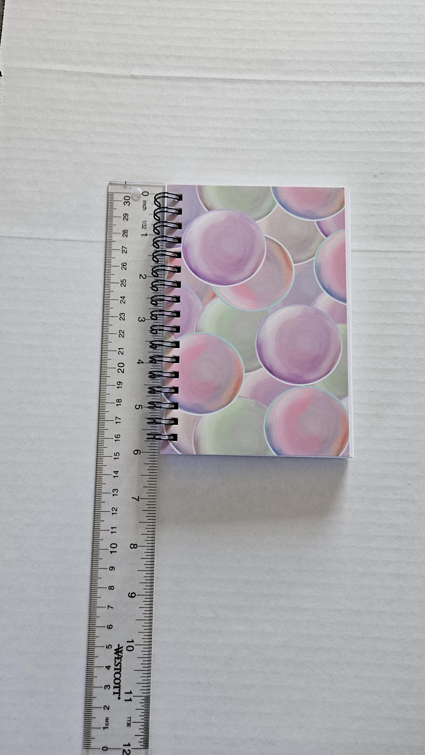 4x6 inches HANDMADE SPIRAL NOTEBOOK: Pearl and Roses Acornandcrowstudio