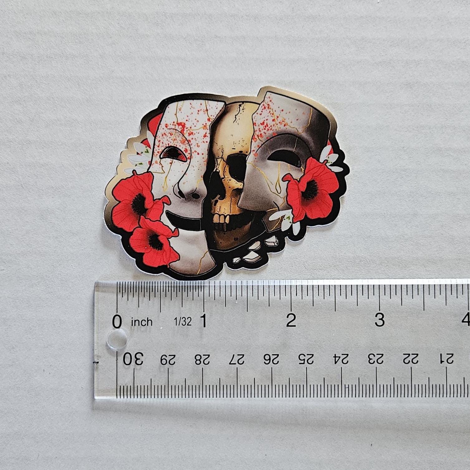 MATTE STICKER: Mask of Fear Acornandcrowstudio